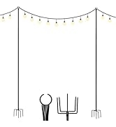 BIRDROCK HOME 2pk String Light Poles for Outdoor Patio Hanging String Lights - 10ft - Weather Res...