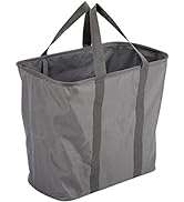 BIRDROCK HOME 75L Collapsible Laundry Basket Caddy - Grey - XL Foldable Tote Bag for Dirty Clothe...