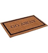 BirdRock Home Go Away Coir Doormat - 18 x 30 Inch - Standard Welcome Mat with Black Border and Na...