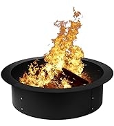 BIRDROCK HOME 30 Inch Inner Fire Pit Ring for The Outdoors - Heavy Duty Metal - 36 Inch Outer - D...