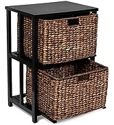 BIRDROCK HOME 2 Tiered File Cubby with Wood Top - Brown Wash - Vertical Storage Furniture - Offic...