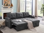 Linen Fabric Sleeper Sectional Reversible Storage Safa