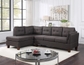 Linen Modern Sectional Sofa with Left Facing Chaise,L-shaped Foam Filled Seats