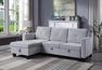 Velvet Reversible Sleeper Sectional Sofa with Storage Chaise