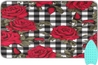 Red Roses on Gingham Plaid-2