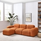 L shape Modular Sectional Teddy Fabric Sofa with Chair