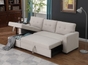 Linen Upholstered Pull out Sectional Sofa